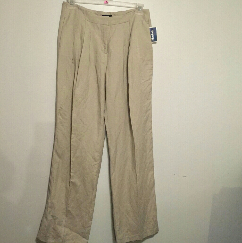 Premise Studio Tan Linen Blend Dress Pant Size 8